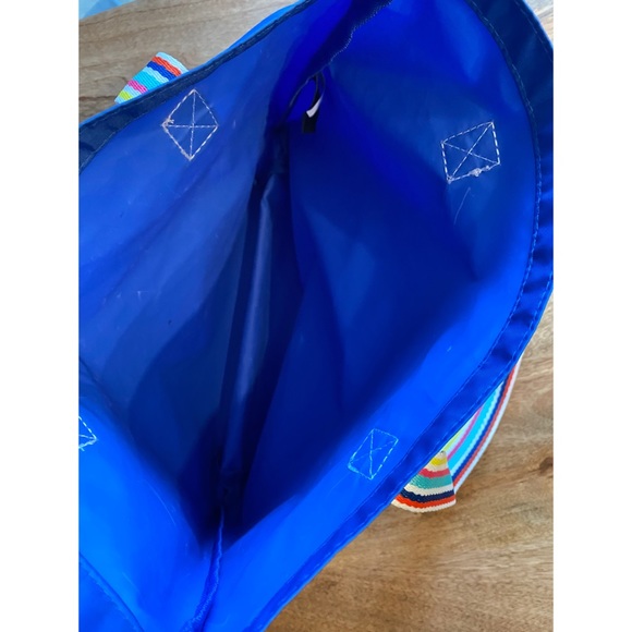 Blue Tote with Rainbow Straps - Picture 8 of 8